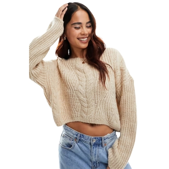 H&M Sweaters - Pastal Pink Crop Sweater From H&M